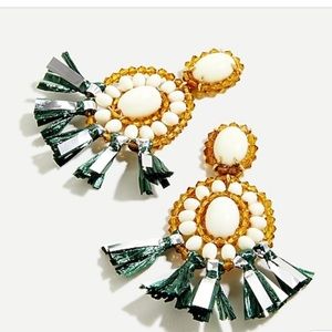 J.Crew Raffia Stone Drop Earrings